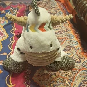 Levtex Cream and Tan Baby Plush with Chevron Accent